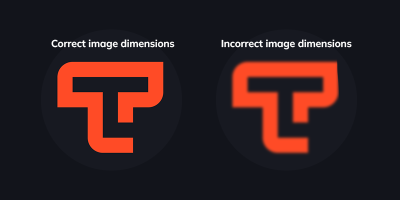 Comparison showing recommended Twitch profile picture size for clarity