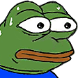 MonkaS Twitch emote of nervous Pepe the Frog with sweat